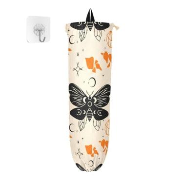 Imagem de xigua Suporte de parede para saco de plástico de Halloween com cordão, pacote com 2, organizador de sacolas de compras reutilizáveis, decoração para bolsas, meias, roupas íntimas e gravatas