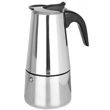 Imagem de Cafeteira Italiana Inox 9 Xícaras Expresso Moka Máquina de Café Clássica para Fogão (200ml 4 Xícaras)