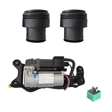 Imagem de Compressor de suspensão a ar com bloco de válvula de suporte e sacos de suspensão de mola pneumática compatível com BMW X5 F15 X6 F16 2014-2019 37206875177 37206868998 37206850555