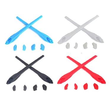 Imagem de GALAXYLENSE Kits de almofadas de nariz de substituição para óculos de sol Oakley Flak 2.0 ou Flak 2.0 XL, seleção múltipla (preto/azul/prata/vermelho, 4 pares)