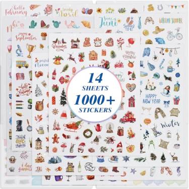 Imagem de BESARME Adesivos de planejador sazonal, adesivo de planejamento mensal diário de férias para mulheres, adesivos de scrapbook para calendário, diário