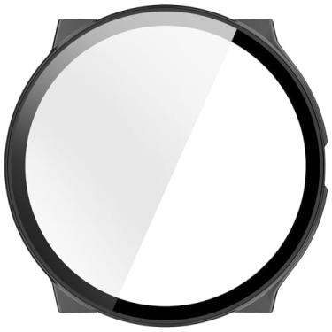 Imagem de MOTONG Capa protetora PC de cobertura total para relógio protetor de tela de vidro temperado compatível com Suunto Race 2 (preto)