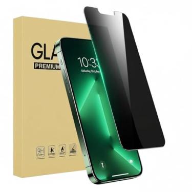 Imagem de Pacote com 1 protetor de tela de privacidade para iPhone 13 Pro Max de 6,7 polegadas com 1 pacote de protetor de lente de câmera, película de vidro temperado antiespião, antiarranhões, sensível ao