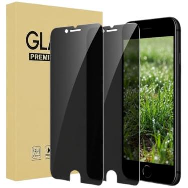 Imagem de Pacote com 2 protetores de tela compatíveis com iPhone SE 2020 2ª 2022 3ª geração, iPhone 8 7 6s 6 protetor de tela de privacidade, antiespião, película para capa privada