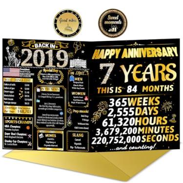 Imagem de VivaGem 7th Anniversary Card for Him Her Copper Anniversary Decoration for Wife Husband Couple, 7 Year Old Wedding Gift for Mom Dad Parents, Funny Gifts for Women Men, Back in 2019