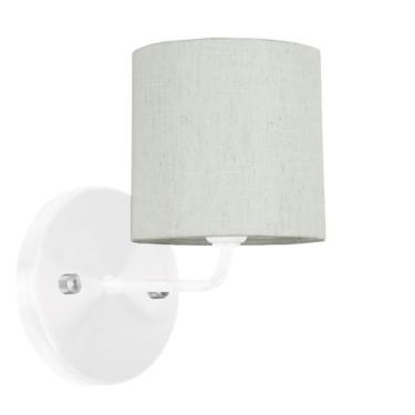 Imagem de Arandela Branca De Cupula Cilíndrica Linho Claro - MARRYLUZ