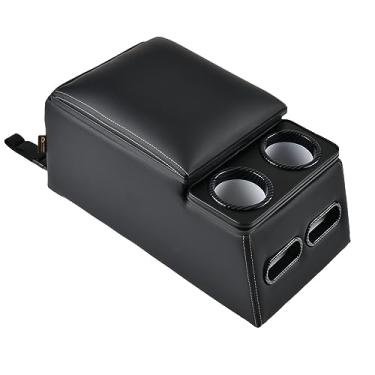 Imagem de Coverado Console central de carro, consoles universais de banco traseiro, organizador e armazenamento de assento de caminhão, organizador de carro no banco traseiro com suporte de copo, caixa de