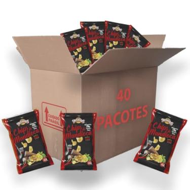 Imagem de Mandioca chips pimenta e limão Sertanitos 50g - 40 pacotes