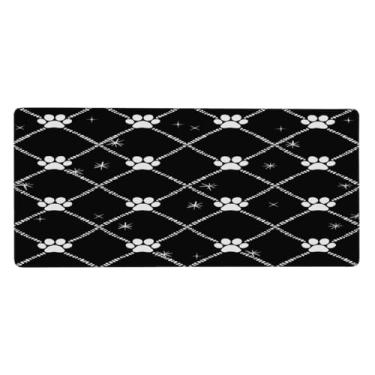 Imagem de Estampa de pata de animal grande, tapete de rato bonito à prova d'água, tapete protetor de mesa estendido para computador, base de borracha antiderrapante para escritório, computador, teclado, laptop