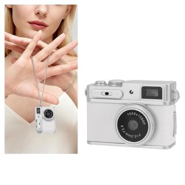 Imagem de Zyyini Mini Câmera Com Chaveiro, Câmera Digital retrô 1080P FHD, Gravador de Vídeo Minúsculo Com Tela de 0,96 Polegadas, Bateria de Longa Duração, Filmadoras Portáteis para Estudo de (Branca)
