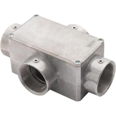 Imagem de Condulete fixo 2" tipo "X" - com tampa / rosca BSP / sem pintura - Tra