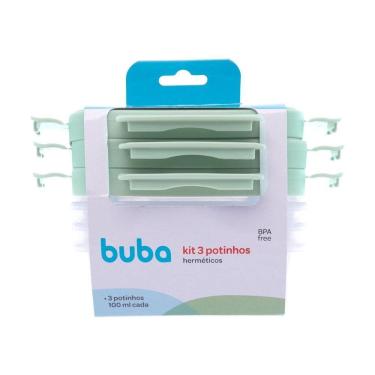 Imagem de Kit 3 Potinhos Herméticos Buba Para Papinha 100Ml Verde