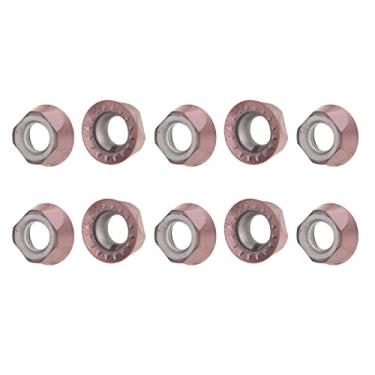 Imagem de Cryfokt Inserções Redondas de Carboneto de Alta Precisão, Facas de Torno para Carpintaria, Torneamento de Madeira, 10 Peças para Torno Cnc Diy, Bronze (RPMT10T3MOE-JS)