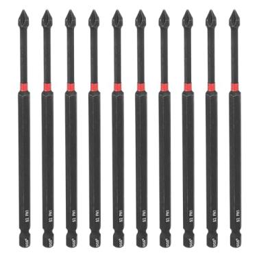 Imagem de HARFINGTON 10 peças #1 Phillips Impact Chave de Fenda PH1 Haste sextavada de 1/10.2 cm (150 mm) Brocas de Cabeça Cruzada Magnética Longa S2 Chave de Fenda Industrial de Aço para Chaves de Impacto