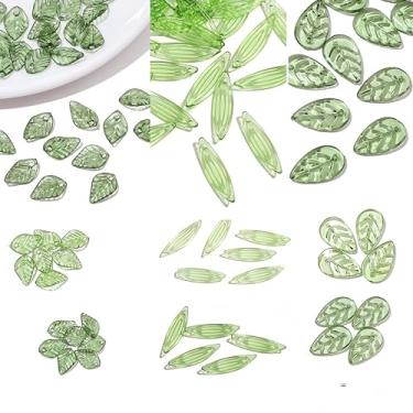 Imagem de Zyvoreva 300 peças de contas de folha verde para fazer joias, pingentes de acrílico, contas de plantas para pulseiras, brincos, acessórios de cabelo, decorações de Natal (B)