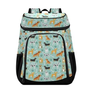 Imagem de Mochila térmica Cute Dogs Bones, 36 latas de gelo, à prova de vazamento, à prova de vazamento, à prova d'água