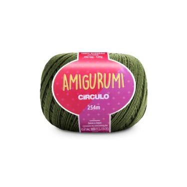 Imagem de Linha Fio Amigurumi Círculo 125g 254m 100 Algodão Mercerizado Crochê Tricô Artesanato Colorido (5368 - MILITAR)