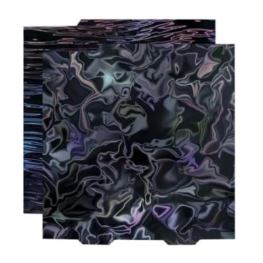 Imagem de Ideaformer Dupla Face Suave Flexível PER Mola Aço Placa Efeito Folha, Suave Ondulações de Água + Grão de Madeira PER Placa de Construção 184x184mm para Bambu Lab A1 Mini Impressora 3D