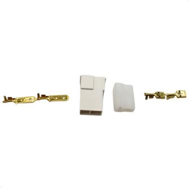 Imagem de Kit Plug Chicote Conectores 2 Vias Som Automotivo Terminal 6,3mm Macho