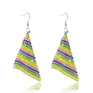 Imagem de Brincos de carnaval feminino de carnaval com contas e contas pendentes de strass para carnaval, vestido de carnaval, fantasia para acessórios de festa, Medium, Metal, Sem pedra preciosa