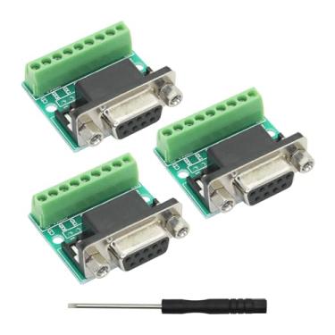 Imagem de Maixbomr DB9 Conector de placa breakout 9 pinos 2 fileiras fêmea RS232 porta serial adaptador de bloco terminal sem solda (DB9 plugue fêmea)