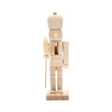 Imagem de Handmade madeira Nutcracker Boneca, Soldado Forma Fantoche, DIY Craft 
