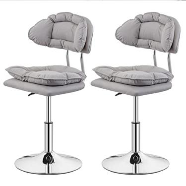 Imagem de Banco de bar, bancos de bar giratórios, banco de balcão, banco de bar ajustável com altura de balcão conjunto de 2, banco de bar giratório com encosto, 88-114 cm - banco de jantar ilha de cozinha com