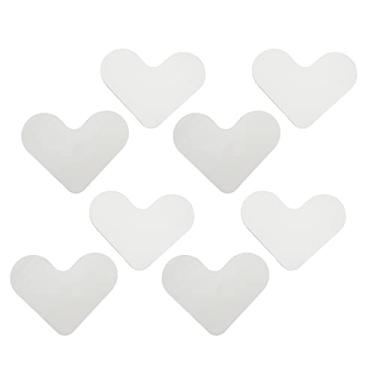 Imagem de Cryfokt Conjunto de Adesivos de Tapete Reutilizáveis ​​em Formato de Coração Fita de Carpete Lavável Antiderrapante para Pisos de Madeira e Azulejo Branco 8 Unidades para Tapetes de Cozinha Tapetes