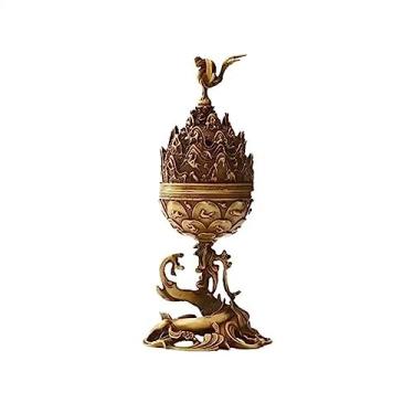 Imagem de porta-vara de incenso Fogão de aromaterapia cobre sofisticado, porta fragrância retrô para casa, escritório, estudo, decoração mesa e decorações