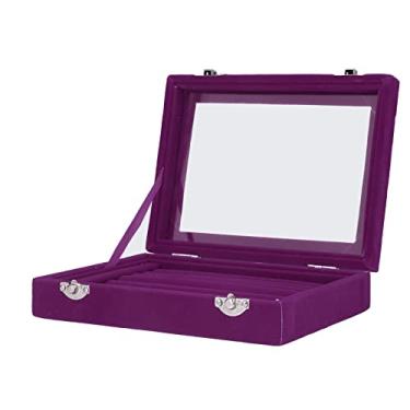 Imagem de Acouto Expositor de Joias Com 7 Espaços Porta-Joias Expositor de Armazenamento Brinco Pulseira Bandeja de Armazenamento Roupas, Sapatos e/sapatos, e Acessórios de Relógios/ (Roxo)