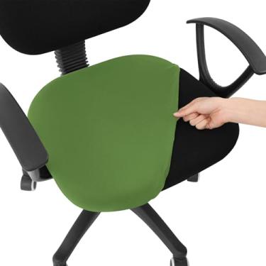Imagem de Smiry Capas de assento de cadeira de computador de escritório impressas, ajuste elástico, capa de cadeira giratória universal lavável e removível - verde oliva