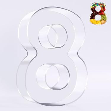 Imagem de Ledido Caixa de tabuleiro de charcutaria com número de acrílico de 25 cm, bandeja reutilizável e preenchível para bolo de doces, lanche de frutas, bandeja de charcutaria de acrílico fácil de limpar