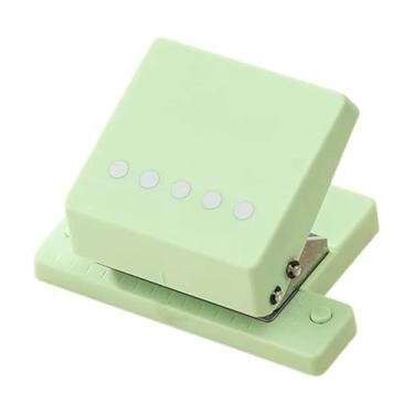 Imagem de Nishiyuenyi Perfurador de Papel Portátil E Leve Antiderrapante para Encadernação, Ideal para Álbuns de Recortes E Diários Nos Formatos E B5, Luz Verde