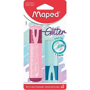 Imagem de Marca Texto, Maped, Tons Pastel Glitter, 742028, 2 Unidades Sortidas