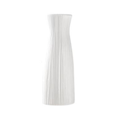 Imagem de Vaso de flores, estilo nórdico, decoração de vaso de flores simulado, decoração de estilo minimalista, vaso de flores de cerâmica, vaso de flores decorativo geométrico branco (Um Tipo Pequeno Branco)