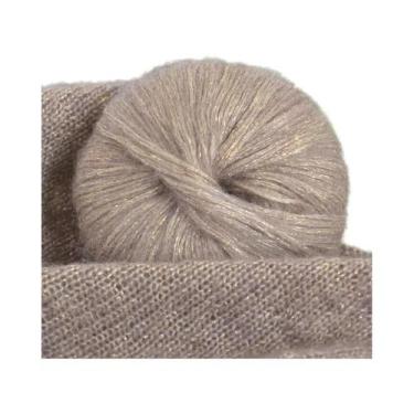 Imagem de Fio De Lã Mohair Brilhante Em Pacote Grande De 250g, Colorido Com Glit