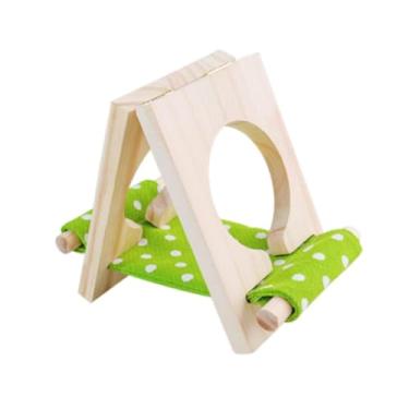Imagem de Generic Cama de madeira para hamster, divertida, esconderijo, ornamento para paisagem de pequenos animais de estimação, acessórios para gaiola de pequenos, Branco Verde