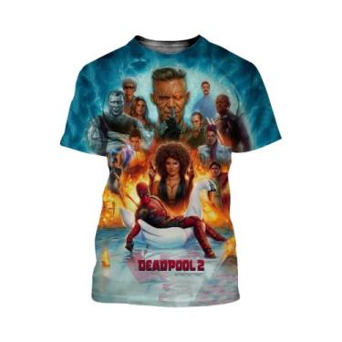 Imagem de Camiseta Masculina Oversized Marvel Deadpool Estampada Em 3D Moda Casu