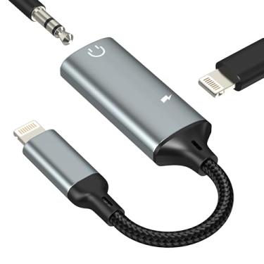 Imagem de Adaptador de fone de ouvido de iluminação para 3,5 mm (2 em 1) para iPhone 14 13 Pro Max Lightning Aux Conector de áudio auxiliar para certificação Apple MFi cabo de carregador divisor dongle conector