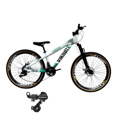 Imagem de Bicicleta 26 VikingX T25 21v Cambio Traseiro Shimano Pneu Aro 26 Balão Faixa Amarela-Unissex