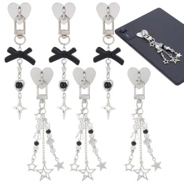 Imagem de FREEBLOSS 6 peças de correntes de berloque para telefone Kindle com gancho autoadesivo, compatível com e-reader, telefone, chaveiro acessórios