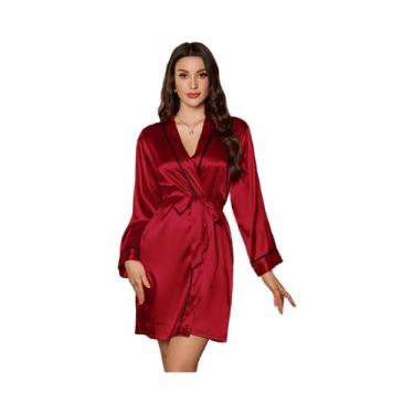 Imagem de Camisola Curta Elegante E Romântica Para Mulheres, Pijamas De Seda Mac