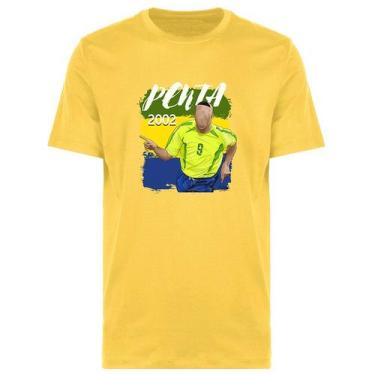 Imagem de Camiseta Brasil Penta Fenomenal 2002 - Novomanto, Amarelo, P