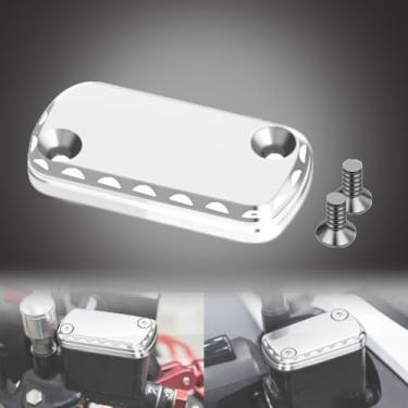 Imagem de Tampa do reservatório de fluido de freio dianteiro Monkey compatível com Monkey 125 CT125 Trail 125 DAX ST125 Acessórios de motocicleta Tampa do tanque de óleo de freio dianteiro (prata)