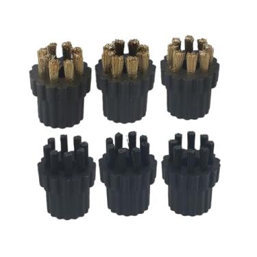 Imagem de 6 peças de reposição de cabeça de escova de latão e nylon para limpeza de eletrodomésticos, compatível com esfregão a vapor X5
