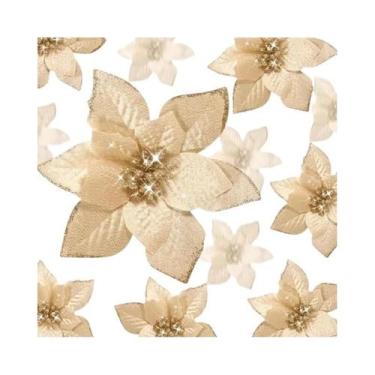 Imagem de Flores Artificiais Com Glitter E Ramos De Frutas Para Decorações De Ár