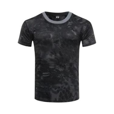 Imagem de Camiseta Masculina Camuflada 3D De Gola Redonda Manga Curta Casual De 