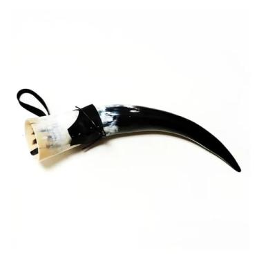 Imagem de Canecas de chifre para beber 380 ml | Copos de chifre reais feitos à mão Ale vinho cerveja estilo nórdico presente para homens (estilo a)