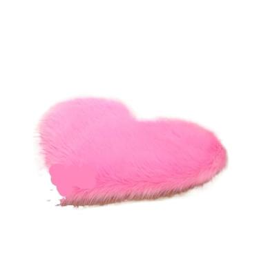 Imagem de Tapete na sala de estar tapetes grandes de pelúcia em forma de coração antiderrapante quarto moderno tapete decoração de quarto (rosa, 60 x 70 cm)