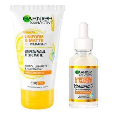 Imagem de Garnier Skin Uniform & Matte Kit - Sérum Facial Antimarcas + Gel de Limpeza Facial Kit-Unissex